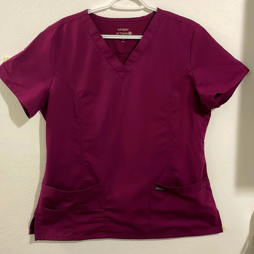 L Maroon Sanibel Scrub Shirt